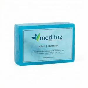 Meditoz Natural Aqua Soap - Handmade Herbal Soap with Vitamin E, 100g